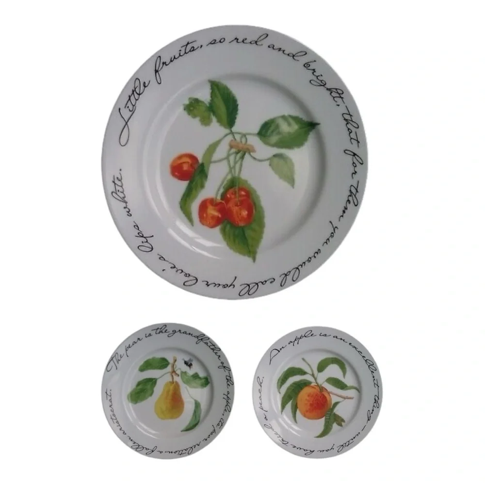 Williams - Sonoma Orchard Suite Cherry Peach Pear - Luncheon / Dessert Plates